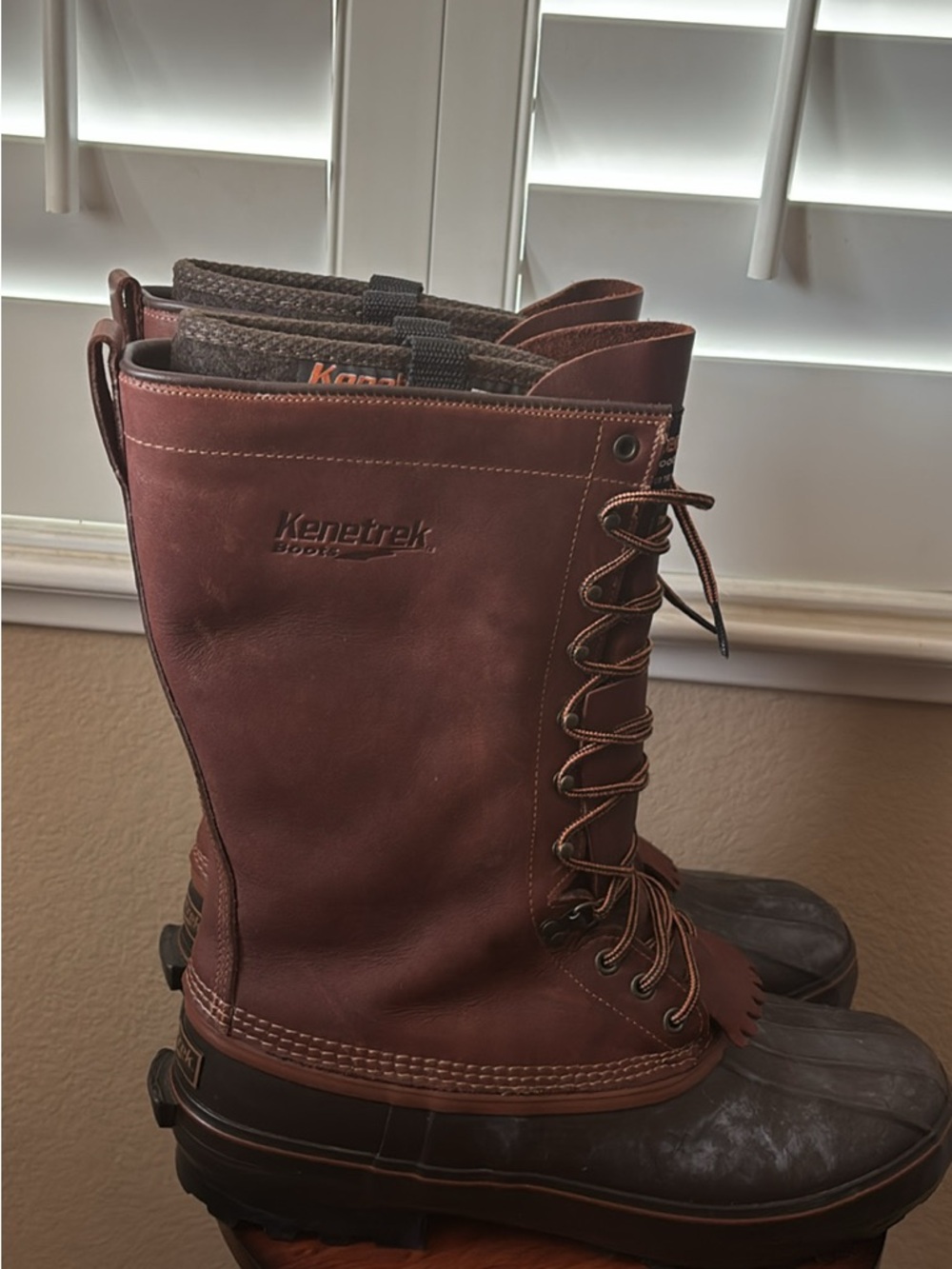 Kenetrek Grizzly 13" Leather Pac Boots, Brown, Insulated (KE-3428-K)